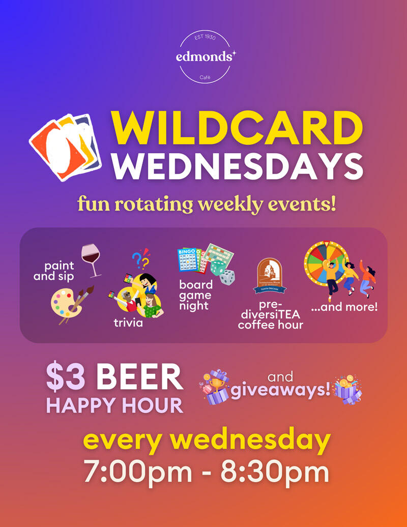 Wildcard Wednesdays: Fun rotating weekly events + $3 beer 7-8:30 pm