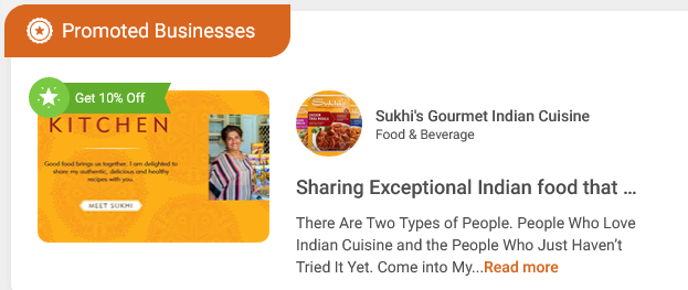 Sukhi's Indian Food business hub listing