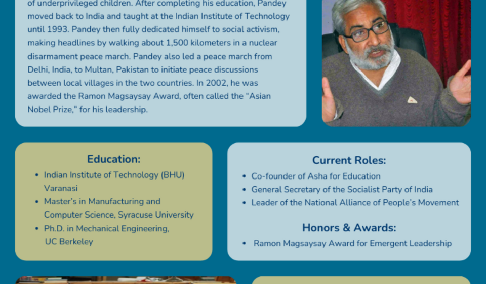 Sandeep Pandey Alumni Spotlight flyer