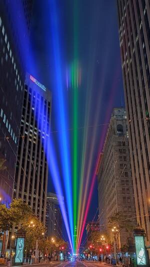  Street photography 4-Mile Laser Display for SF Pride.