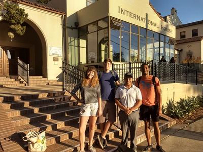 Benny Corona (third from left) in front of International House with fellow students.