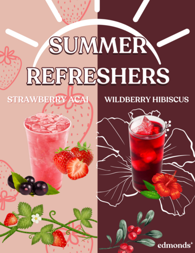 Summer Refreshers drinks at edmonds cafe
